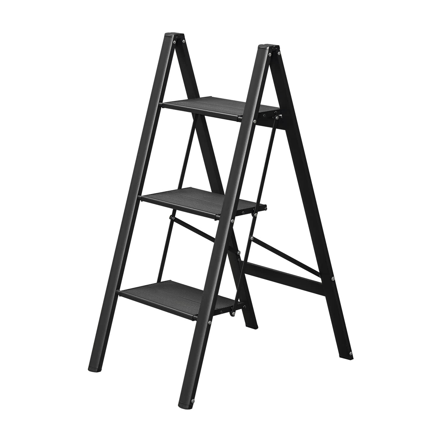 ARK11B Black 3-Step Aluminum Folding Ladder