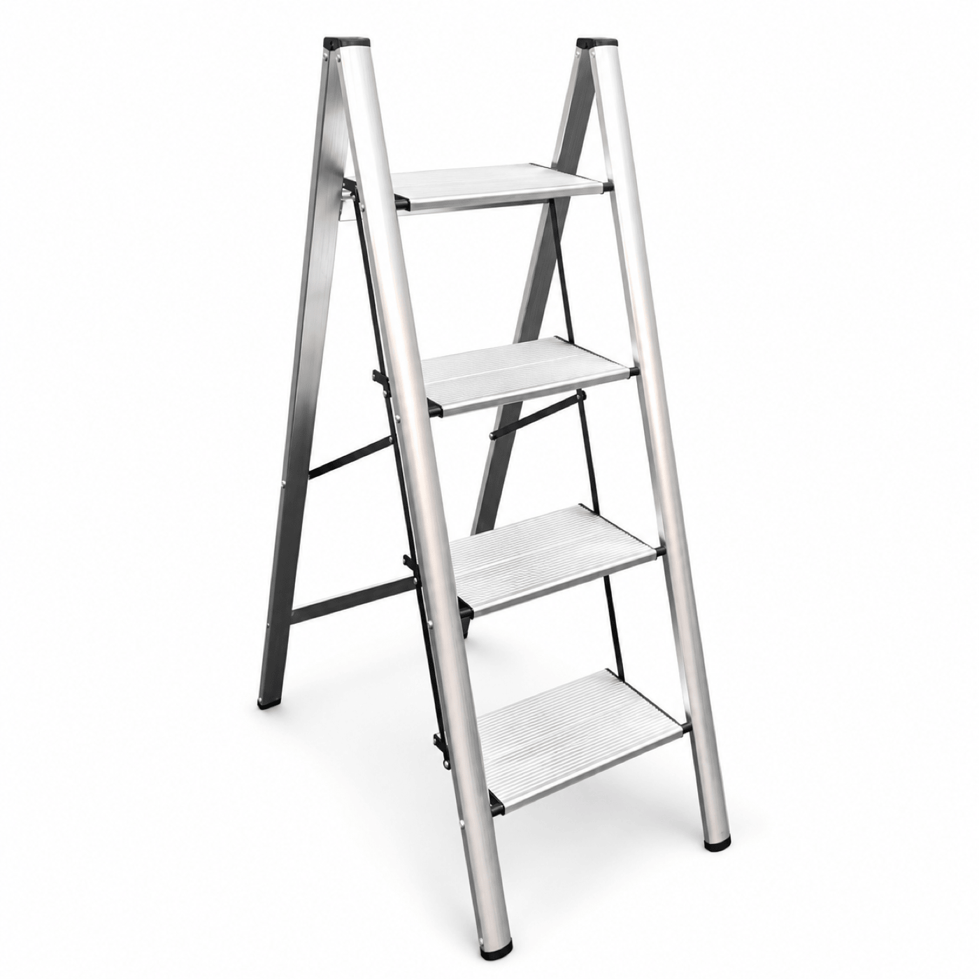 ARK11BL 4-Step Aluminum Folding Ladder with Wide Treads
